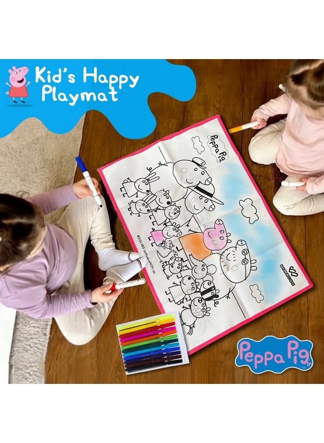 ويمبلي سجادة تلوين ويمبلي بيبا بيج مع 12 علامة - سجادة رسم متينة وقابلة لإعادة الاستخدام وتعليمية للأطفال من سن 3 سنوات فما فوق مثالية للتعلم والمرح - هدية مثالية للأطفال الصغار وأعياد الميلاد والفصول الدراسية - Image 2