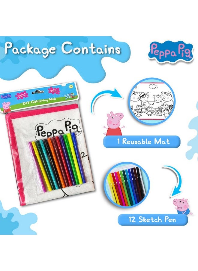 ويمبلي سجادة تلوين ويمبلي بيبا بيج مع 12 علامة - سجادة رسم متينة وقابلة لإعادة الاستخدام وتعليمية للأطفال من سن 3 سنوات فما فوق مثالية للتعلم والمرح - هدية مثالية للأطفال الصغار وأعياد الميلاد والفصول الدراسية - Image 5