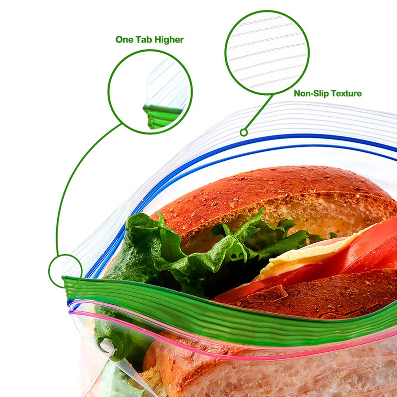 TYPLASTICS Sandwich and Snack Bags, Storage Bags for Food On the Go, Double Zipper for Freshness, Easy Open Design, Reclosable, 360 Count - Image 3