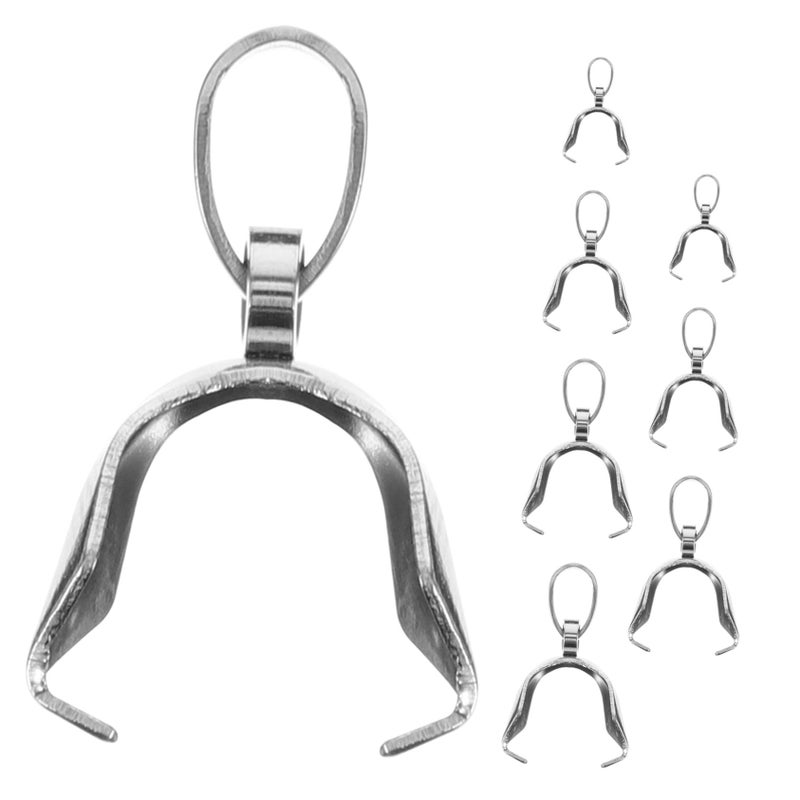 8 Stainless Steel Pendant Connectors Pinch Clip Clasps For Jewelry Making - Image 2