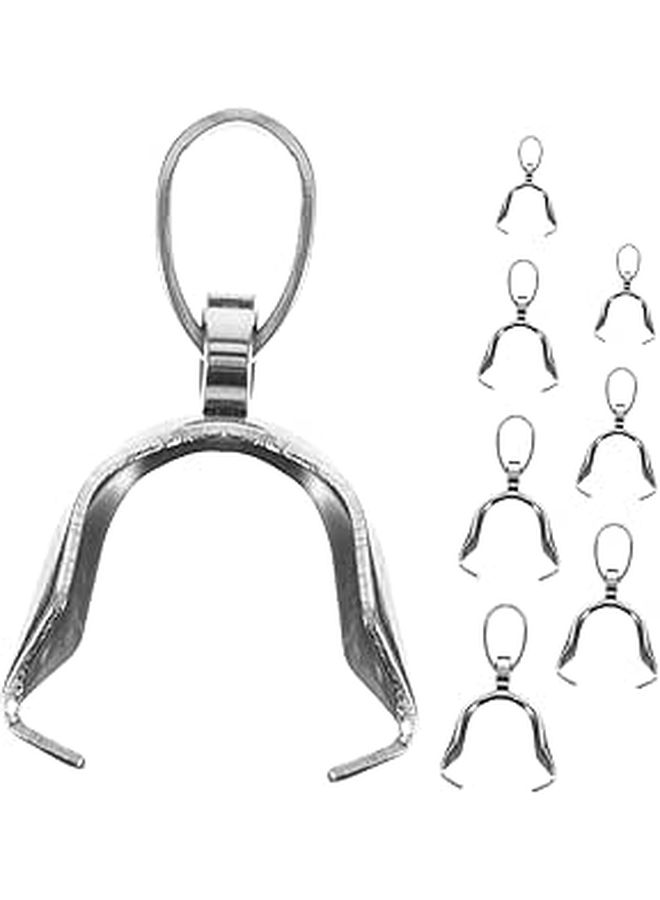 8 Stainless Steel Pendant Connectors Pinch Clip Clasps For Jewelry Making - Image 1