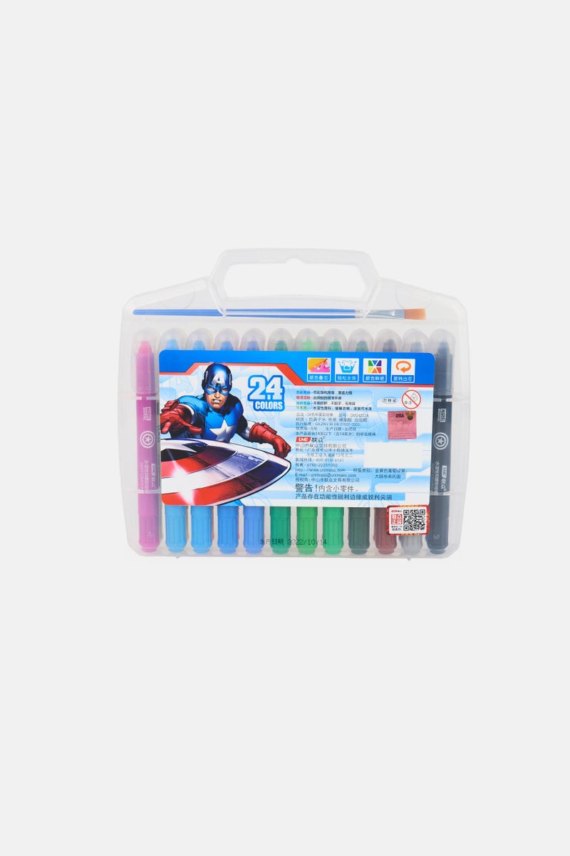 MARVEL 24 Colors Avengers Drawing Markers With Plastic Case, Multicolor - Image 2