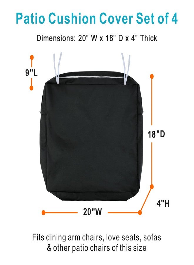 NettyPro Outdoor Cushion Slipcovers Waterproof 20 x 18 inch Patio Furniture Chair Seat Cushion Covers with Zipper and Tie, Replacement Cover Only, Stripes Turquoise - Image 5