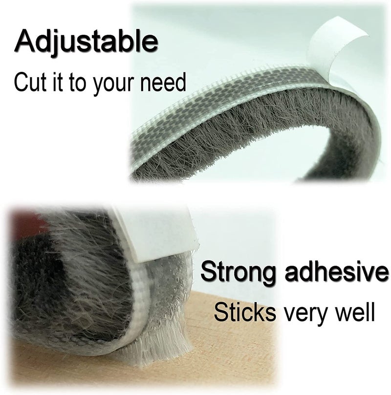 Orrda Sliding Door Seal Strip Adhesive Brush Weather Stripping Strips for Windows Dustproof Sliding Door Frame Seal Brush Strip Window Seal Strip 10 Miter_Multicolor - Image 4