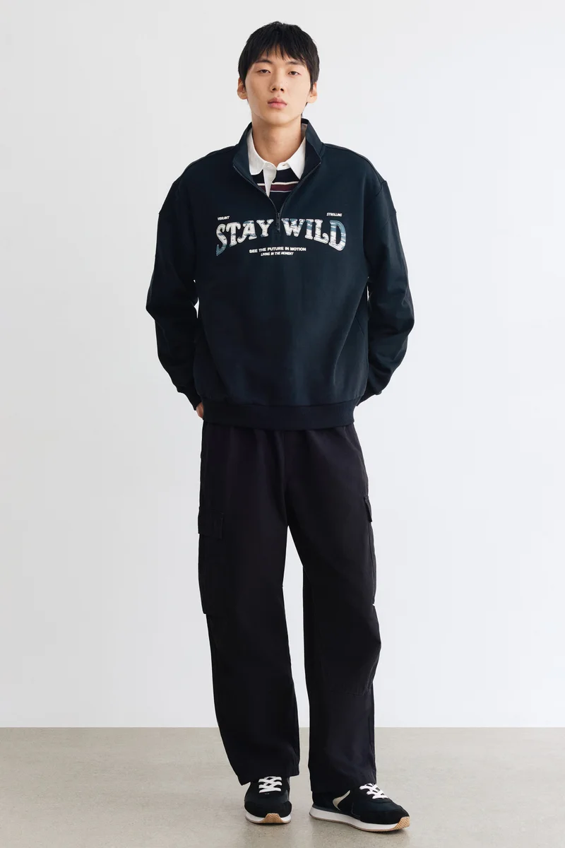 H&M Loose Fit Cotton cargo trousers