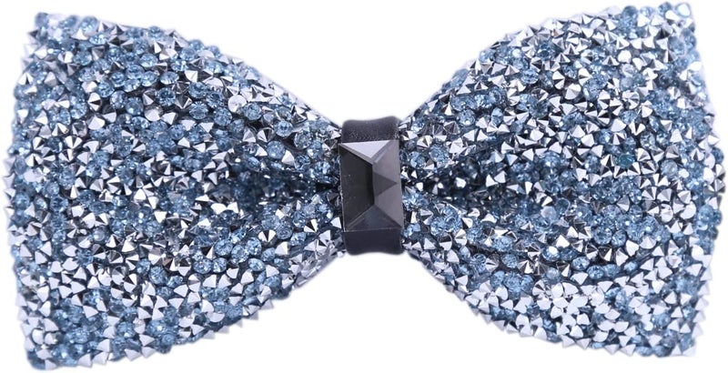 Elfeves Men's Big Boy Sparkle Rhinestone Bow Tie Novelty Banquet Wedding Pre-Tied Bowtie - Image 3