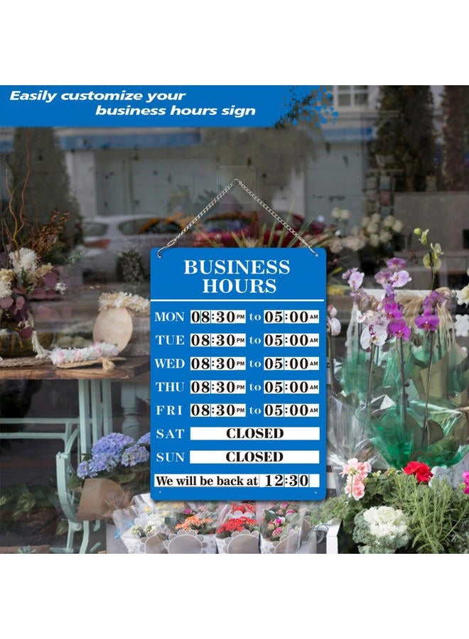 Magrooyar Magnetic Changeable Business Hours Sign, Metal Hours of Operation Signs for Business, Store Hours Sign for Glass Door or Window (BL-hours sign) - Image 4