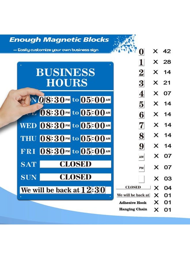Magrooyar Magnetic Changeable Business Hours Sign, Metal Hours of Operation Signs for Business, Store Hours Sign for Glass Door or Window (BL-hours sign) - Image 3