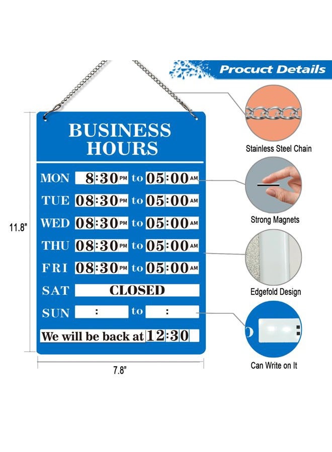 Magrooyar Magnetic Changeable Business Hours Sign, Metal Hours of Operation Signs for Business, Store Hours Sign for Glass Door or Window (BL-hours sign) - Image 5