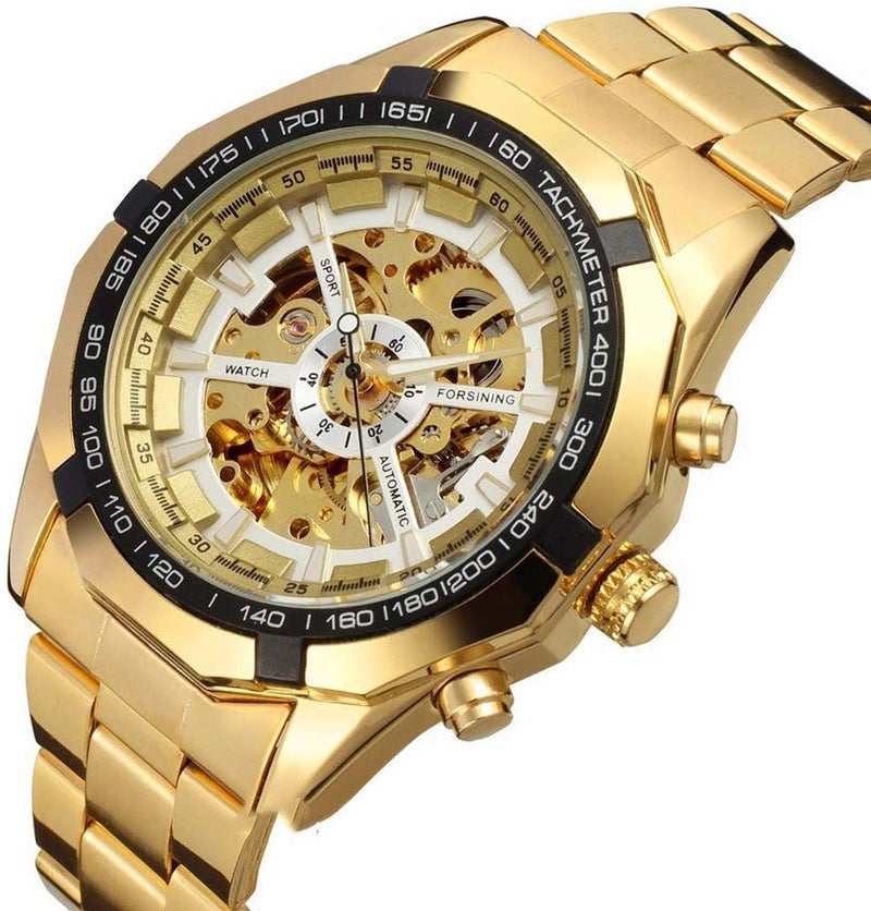 FANMIS Mens Skeleton Watches Luxury Automatic Watch with Stainless Steel Bracelet Wrist Watch - Image 2