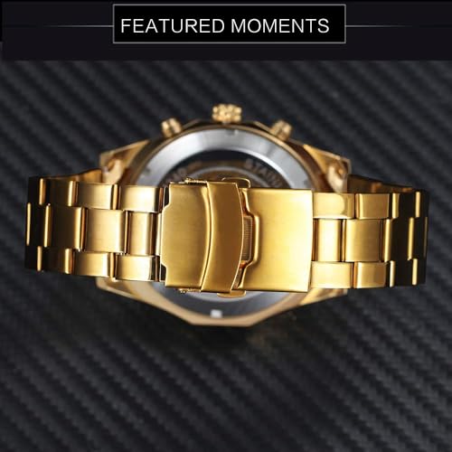 FANMIS Mens Skeleton Watches Luxury Automatic Watch with Stainless Steel Bracelet Wrist Watch - Image 3