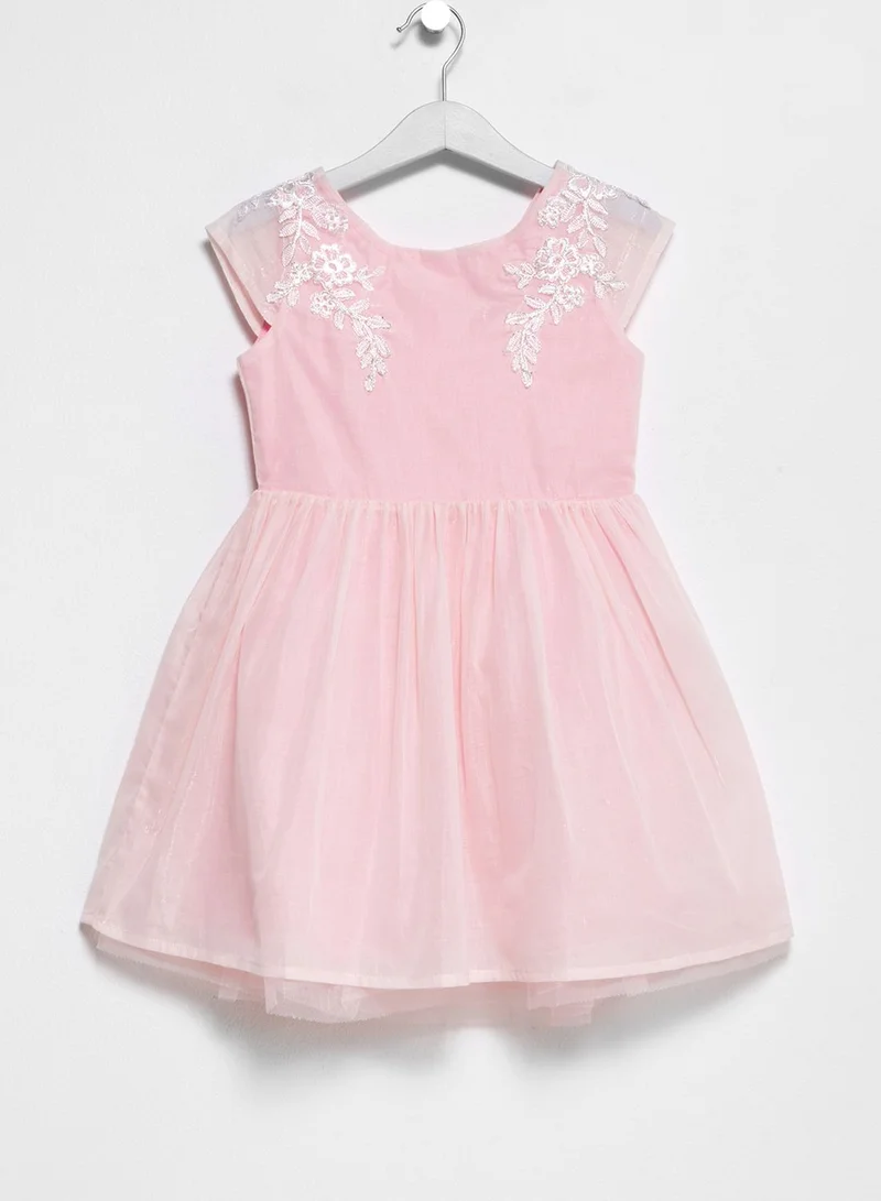 Yumi Girls Tween Metallic Floral Prom Dress