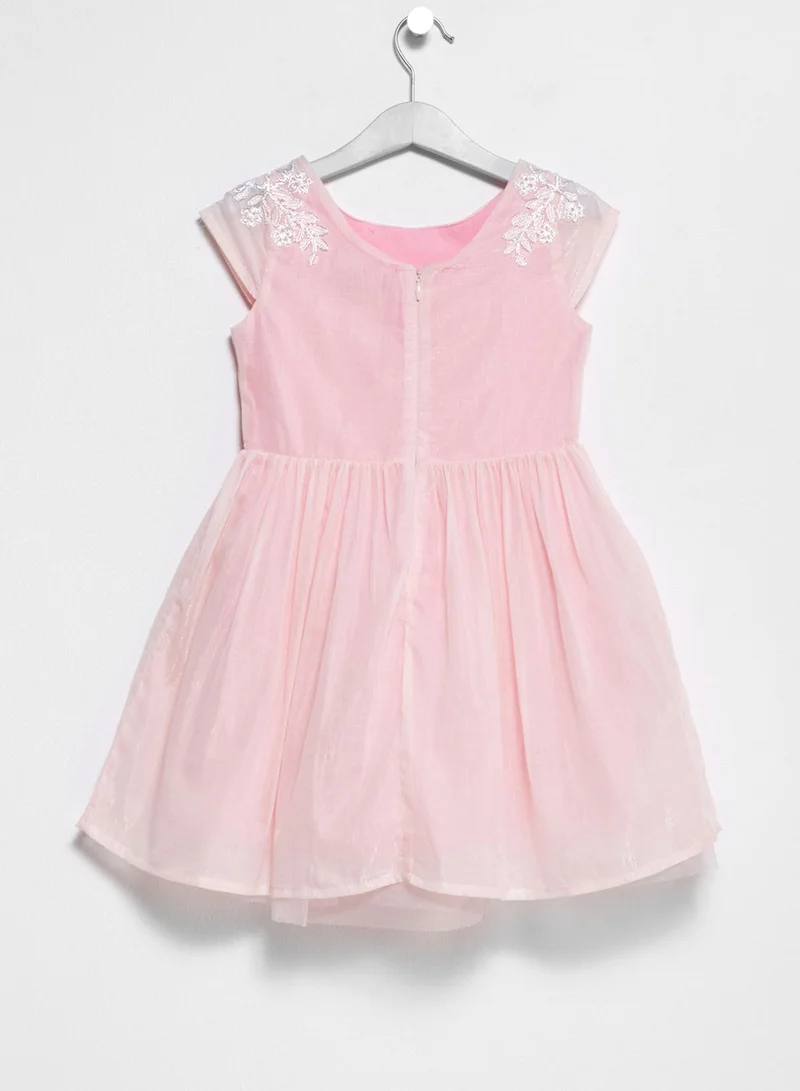 Yumi Girls Tween Metallic Floral Prom Dress