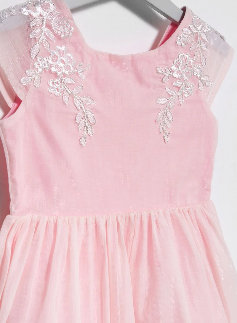 Yumi Girls Tween Metallic Floral Prom Dress