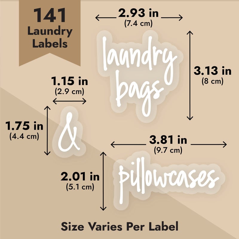 Talented Kitchen 141 Laundry Labels for Jars  Containers - Preprinted White Script Stickers for Linen Closet  Bathroom  Cleaning Supplies Organization (Water Resistant) - Image 5