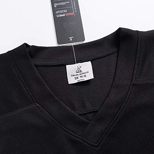 EALER H80 Series Blank Ice Hockey Practice Jersey for Men and Boy - Senior and Junior - Adult and Youth Black - Image 4