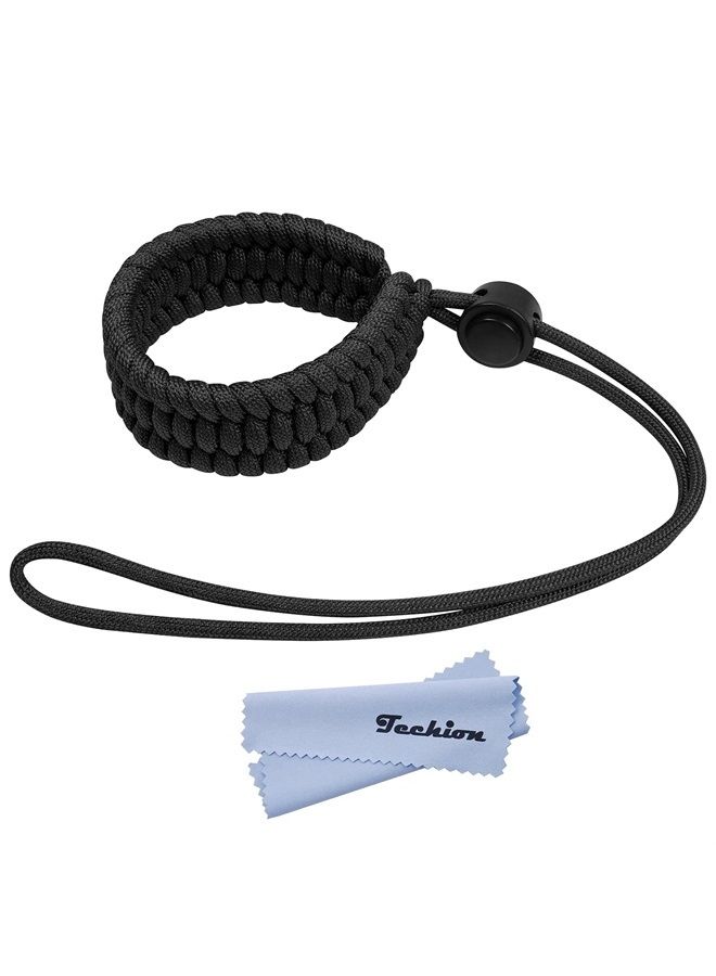 Techion Camera Wrist Strap, Adjustable Paracord Camera Hand Strap, for DSLR, Mirrorless Camera, Video Camcorder, Cameras, Binoculars - Black V2 - Image 1