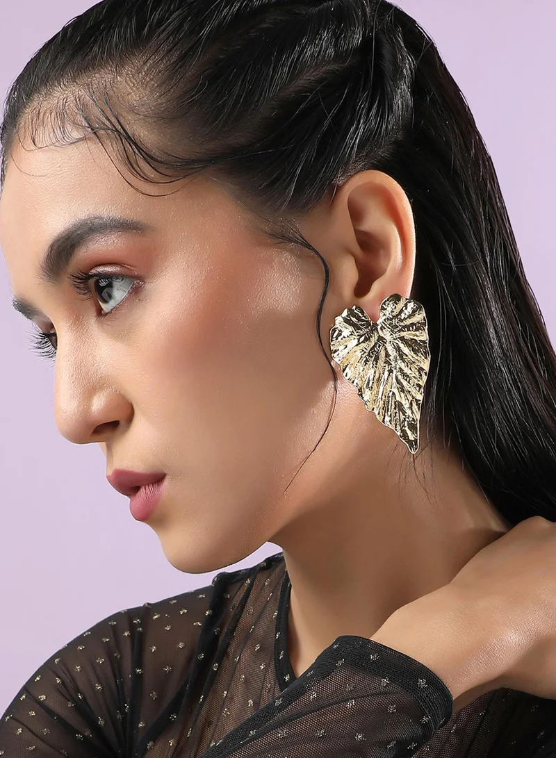 SOHI Ethereal Leaf Artificial Stud Earring Jewellery