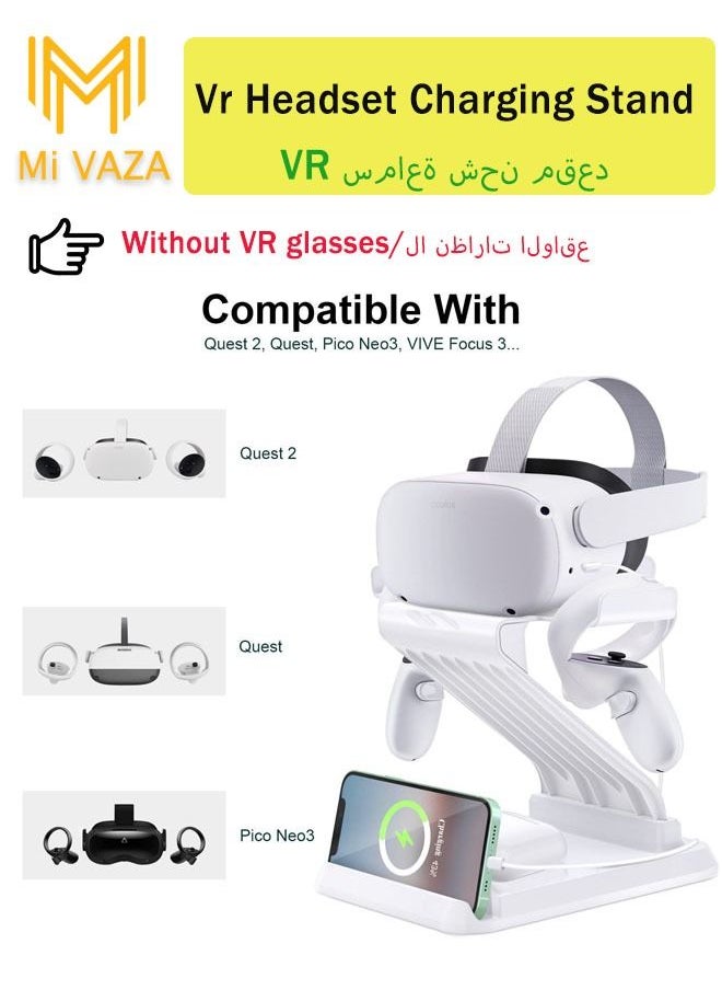 Mi VAZA VR Stand Charging Dock for Oculus Quest 2/Meta Quest 2, 3 in 1 VR Headset Stand for Oculus Quest 1/2 / Rift S/HTC Vive/Valve Index  - Image 1