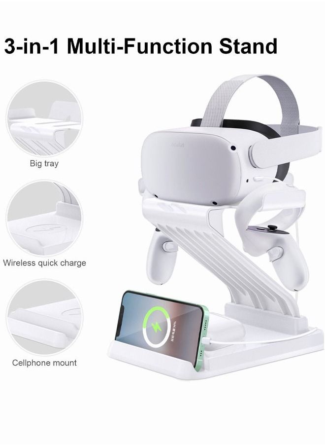 Mi VAZA VR Stand Charging Dock for Oculus Quest 2/Meta Quest 2, 3 in 1 VR Headset Stand for Oculus Quest 1/2 / Rift S/HTC Vive/Valve Index  - Image 2