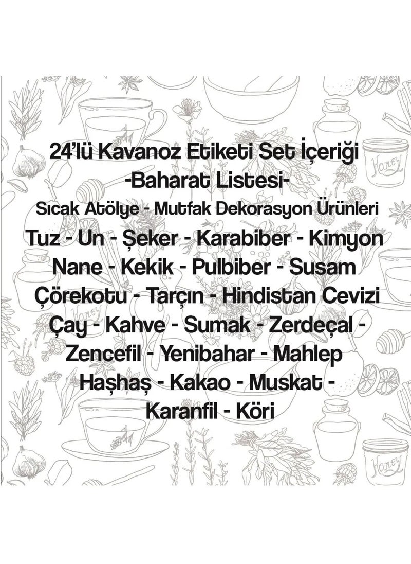 Kt Grup Kt Group Jar Label - 24 Piece Spice Label Set - Not Affected by Water  - Image 3