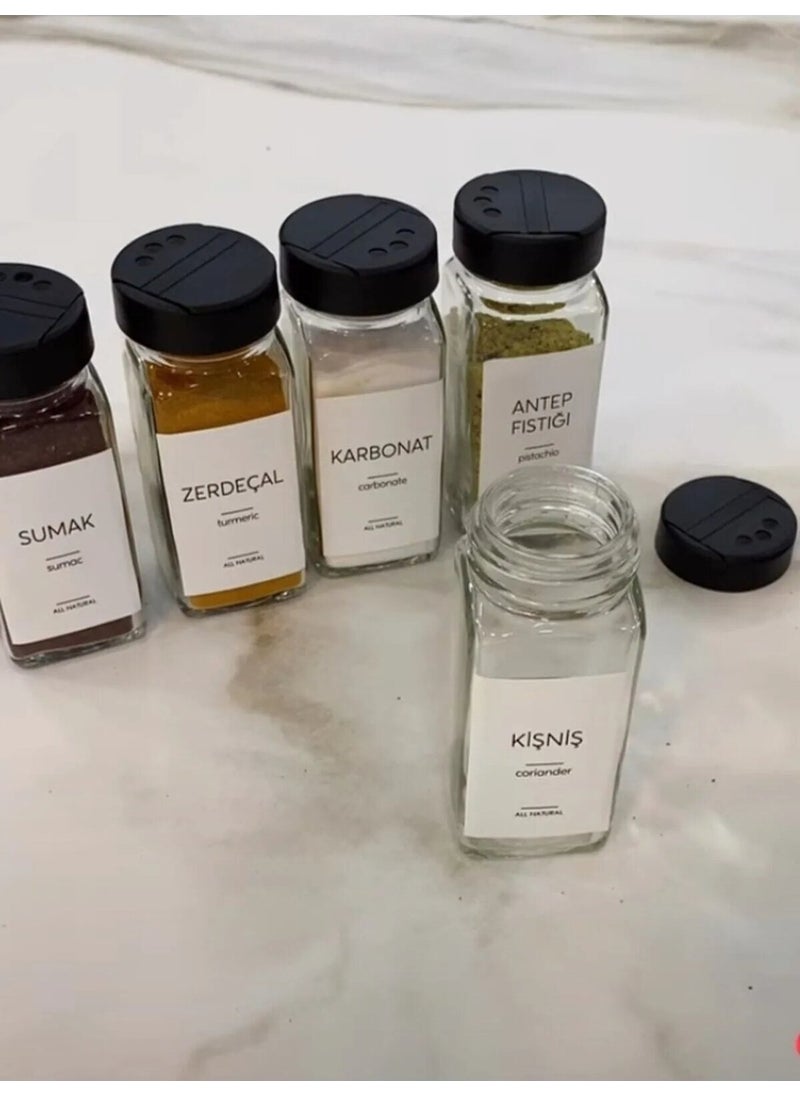 Kt Grup Kt Group Jar Label - 24 Piece Spice Label Set - Not Affected by Water  - Image 2