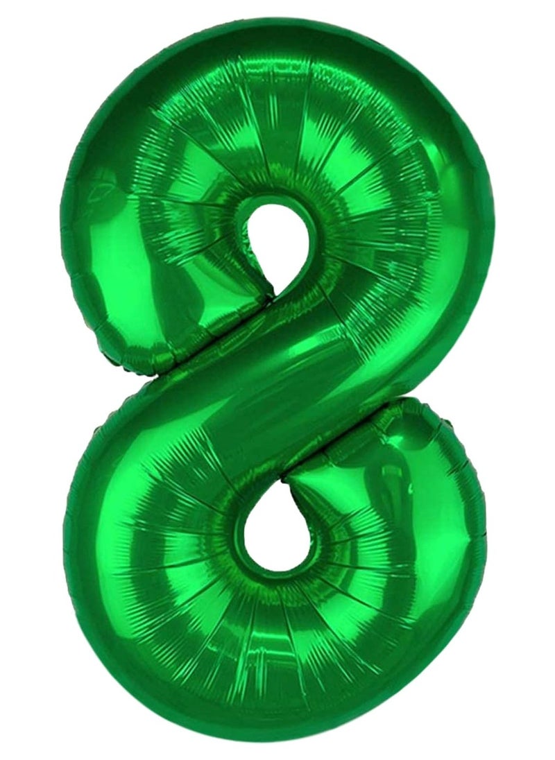 KATCHON Green Number 8 Balloon for 8th Birthday Decoration  - Image 1