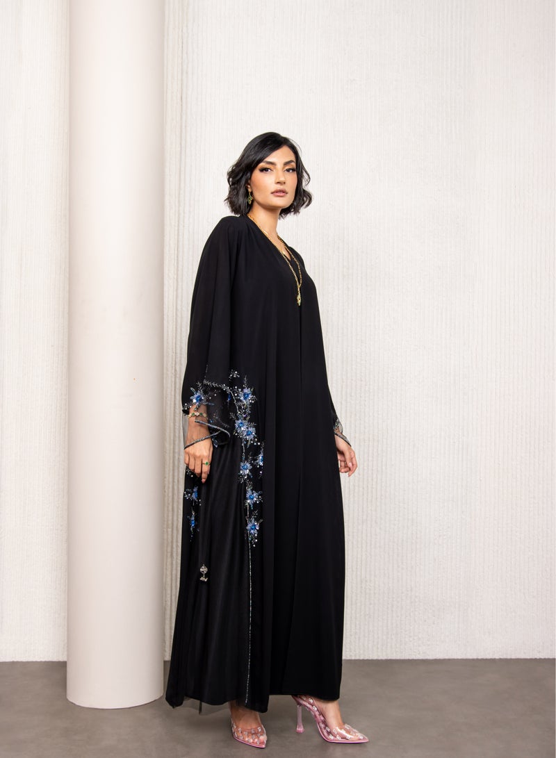 لوف عباية دبل شيفون وتور خفيف علي الجوانب والاكمام - Image 2