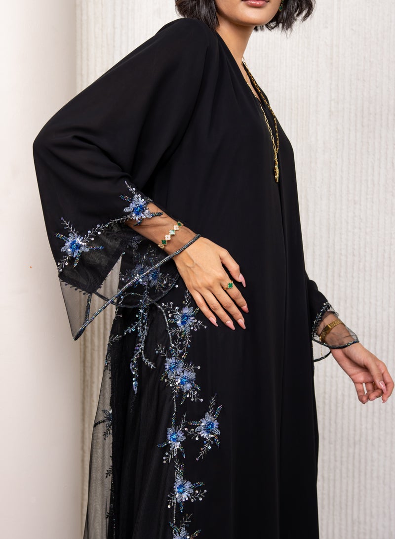 لوف عباية دبل شيفون وتور خفيف علي الجوانب والاكمام - Image 5