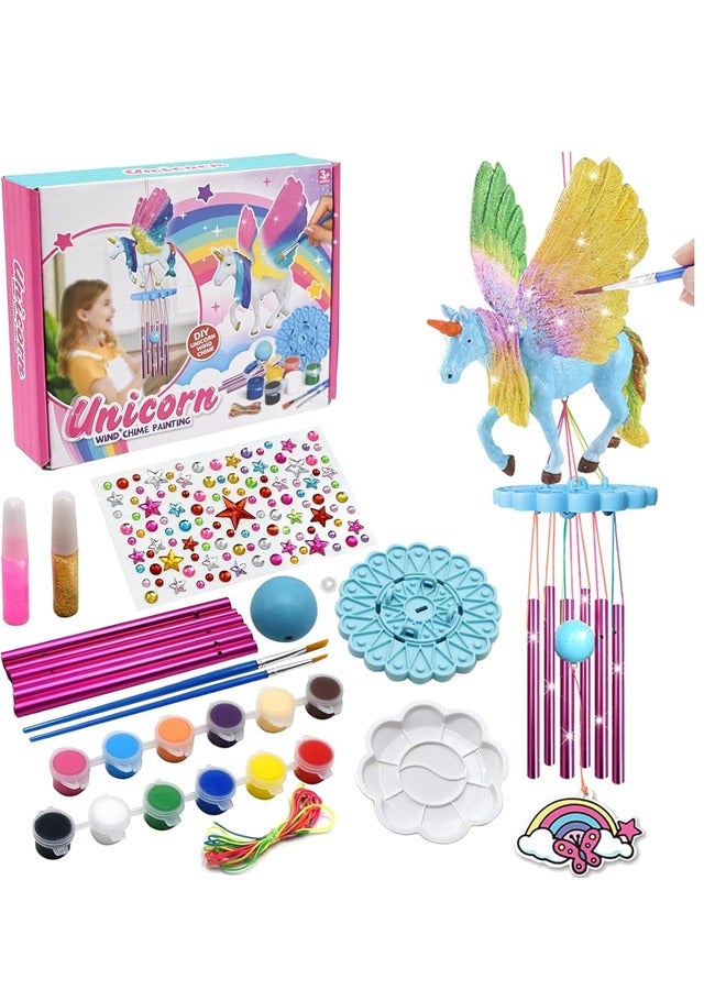 Beauenty Painting Own Unicorn Wind Chime, Art Supplies Arts & Crafts Kit, Painting kit for Kids 6-12, Arts and Crafts for Kids, Toys Girls Boy Birthday Christmas Gift 3 4 5 6 7 8 9 10 11 12+ (Unicorn) - Image 1