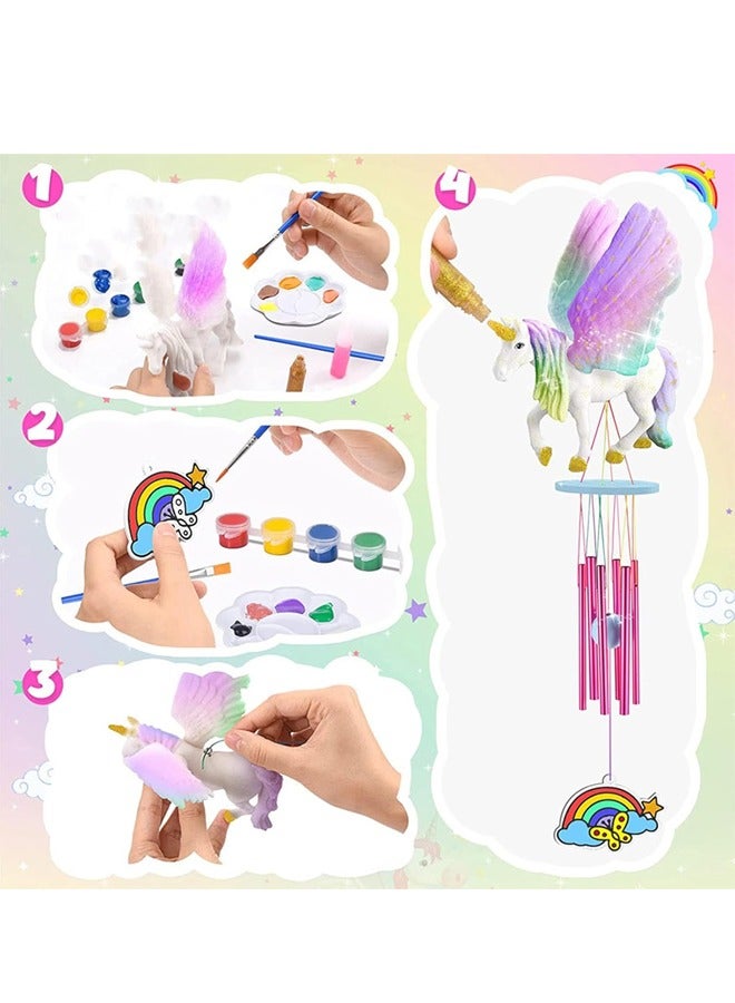 Beauenty Painting Own Unicorn Wind Chime, Art Supplies Arts & Crafts Kit, Painting kit for Kids 6-12, Arts and Crafts for Kids, Toys Girls Boy Birthday Christmas Gift 3 4 5 6 7 8 9 10 11 12+ (Unicorn) - Image 3