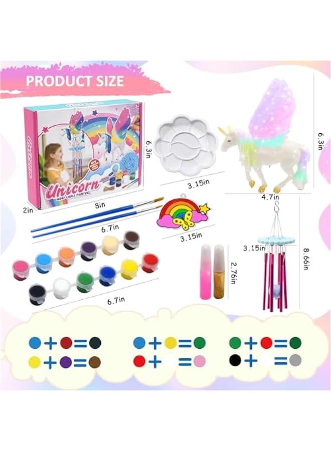 Beauenty Painting Own Unicorn Wind Chime, Art Supplies Arts & Crafts Kit, Painting kit for Kids 6-12, Arts and Crafts for Kids, Toys Girls Boy Birthday Christmas Gift 3 4 5 6 7 8 9 10 11 12+ (Unicorn) - Image 2
