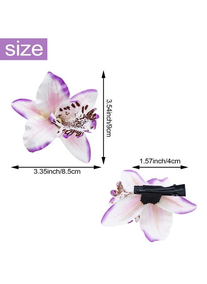 DonLeeving - 20 PCS Bohemian Hawaiian Orchid Flower Hair Accessories - Alligator Clips, Big Hair Pins, Summer Hair Barrettes for Bridal Wedding and Women Girls - Image 1