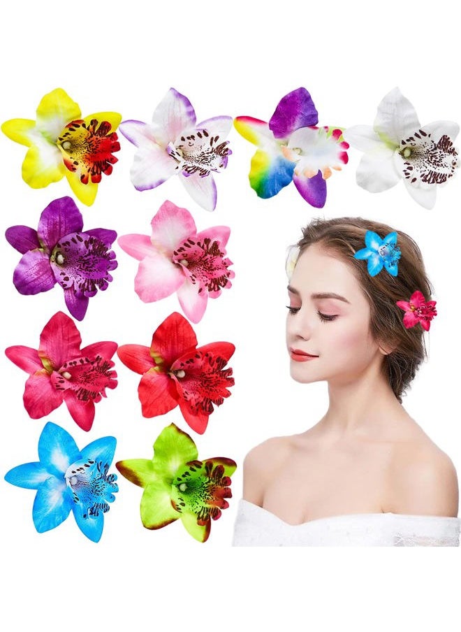 DonLeeving - 20 PCS Bohemian Hawaiian Orchid Flower Hair Accessories - Alligator Clips, Big Hair Pins, Summer Hair Barrettes for Bridal Wedding and Women Girls - Image 1