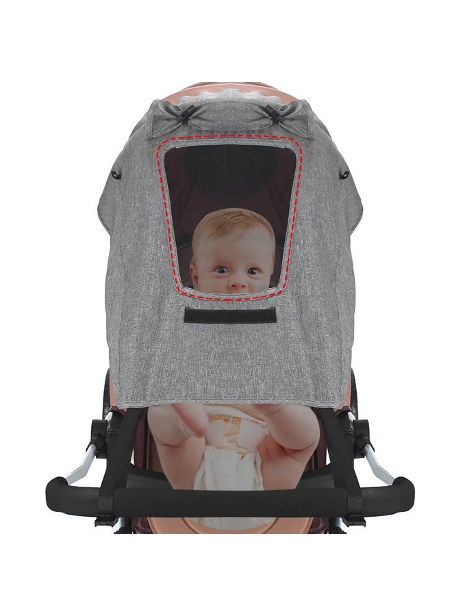 ITODA Baby Stroller Sun Shades Pram Universal Breathable Sun Protection Cover UPF 50+ See Through Viewing Travel Walking Canopy Outdoor Beach Parasol Blackout Pushchair Sunshade - Image 2