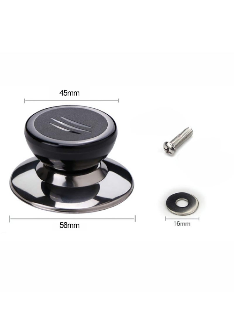 KASTWAVE - Universal Pot Lid Knob, Stainless Steel Heat Resistant Replacement Spare Lid Round Handle, Lid Accessory Handle Suitable for Cookware, Lid, Knob Handle Repair and Replacement 6 pcs - Image 1