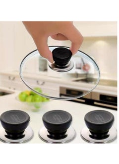 KASTWAVE Universal Pot Lid Knob, Stainless Steel Heat Resistant Replacement Spare Lid Round Handle, Lid Accessory Handle Suitable for Cookware, Lid, Knob Handle Repair and Replacement 6 pcs  - Image 2