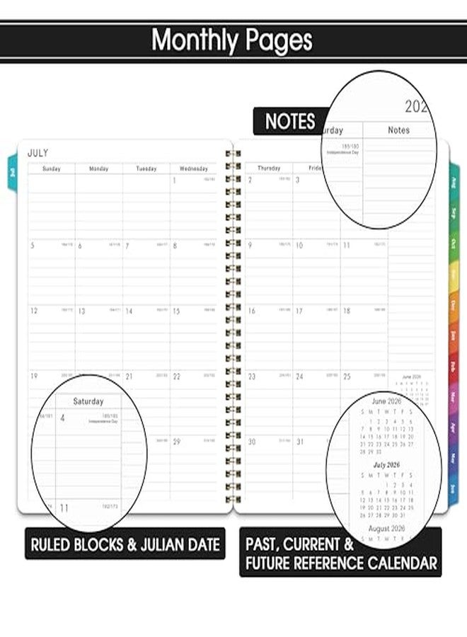 Artfan 2026-2027 Planner - Calendar/Planner 2026-2027 Weekly and Monthly with Tabs, 8" x 10", Jul. 2026 - Jun. 2027, Flexible Cover + Twin-Wire Binding + Calendars, Daily Organizer - Black - Image 3