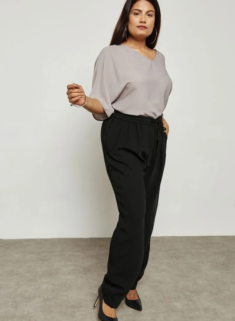 Violeta By Mango Tie Waist Pants