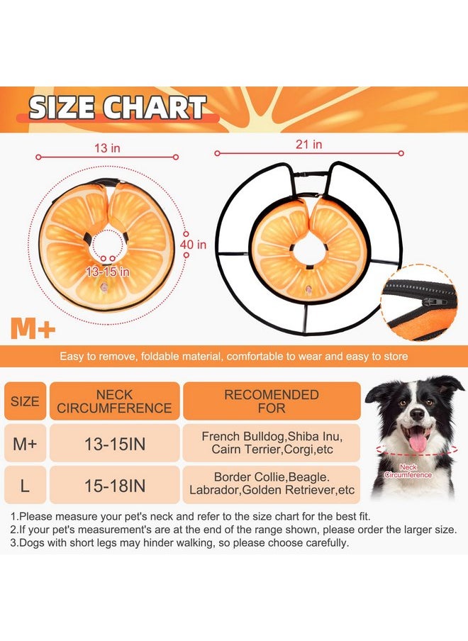 KOOLTAIL Inflatable Dog Cone Collar, Protective Dog Recovery E Collar for Medium Large Dogs After Surgery, Soft Adjustable Dog Neck Donut Cone with Enhanced Anti-Licking Does Not Impede Vision, M+