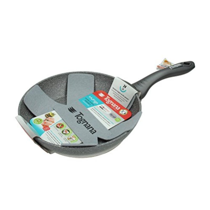 Mythos Marble Pan, 32 cm Diameter for Cooking, Natural Stone Material, Gray-White Color, Heat-Resistant and Non-Stick Surface - Image 4