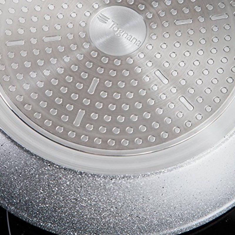 Mythos Marble Pan, 32 cm Diameter for Cooking, Natural Stone Material, Gray-White Color, Heat-Resistant and Non-Stick Surface - Image 2