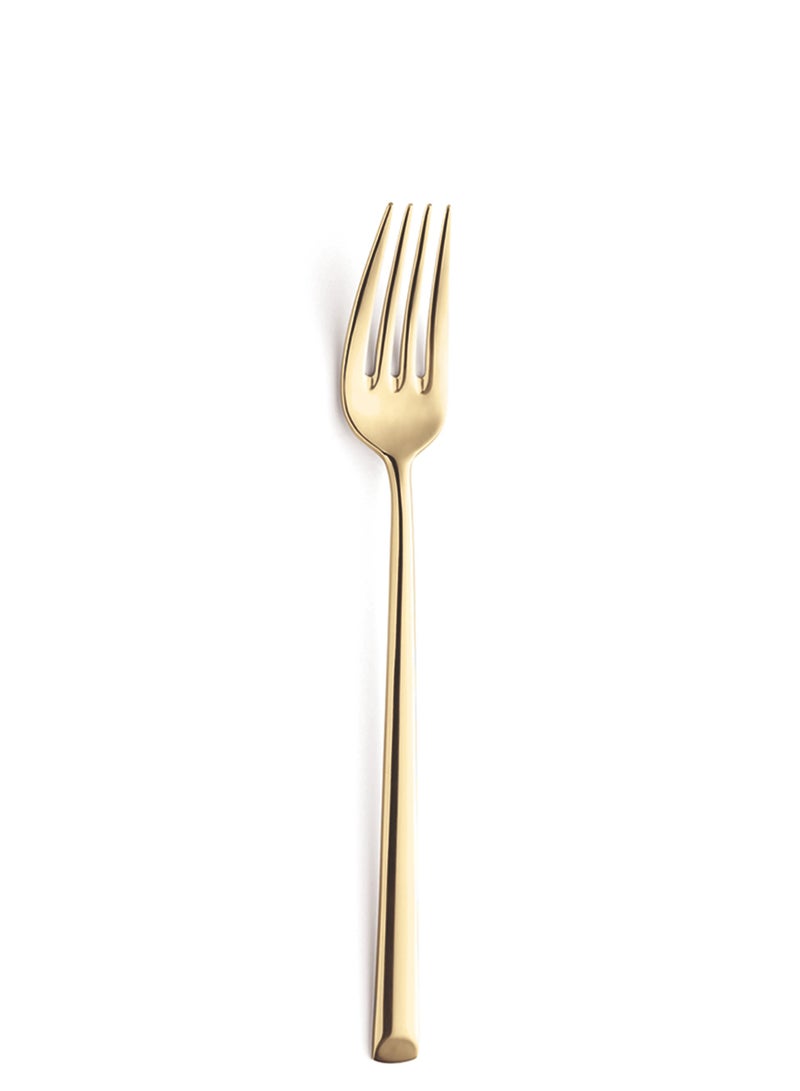 Amefa Metropole Table Fork Set of 12 Pieces Gold PVD High Gloss Polished Finish 18/10 Premium Stainless Steel Cutlery Elegant Modern Urban Design Long Slim Handle Dishwasher Safe Durable Rust Resistant Luxury Dining Forks for Home Kitchen Hotel Restaurant Catering Banquet Fine Dining Tableware from Amefa Premier Collection with Contemporary Architecture Inspired Design Premium Quality Balanced Weight Comfortable Grip Suitable for Daily Use and Formal Occasions Gold Color High-End European Craftsmanship - Image 1