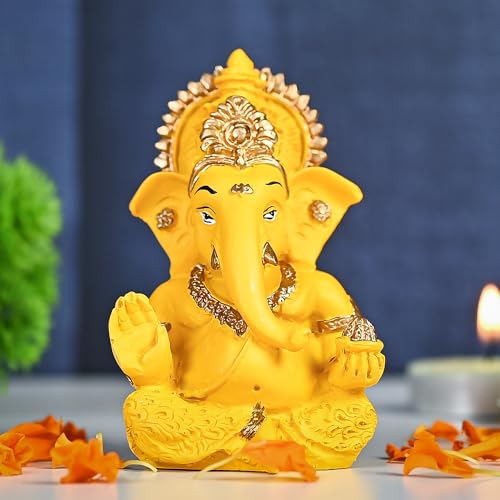 HindCraft Lord Ganesha Car Dashboard Statue – Valentine Gift for Knowledge & Obstacle Removal | Divine Ganesha Murti for Home Temple & Office Desk Décor | Thoughtful Gift for Family & Friends - Image 1