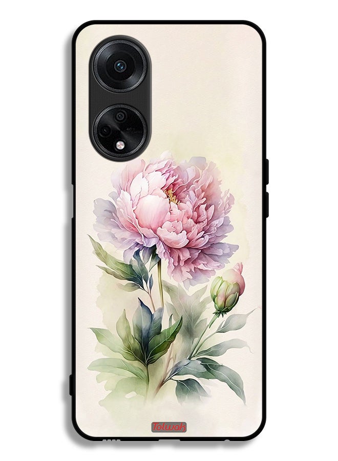 Tolwak Oppo A98 5G Protective Case Cover Watercolor Rose Paint Art - Image 1