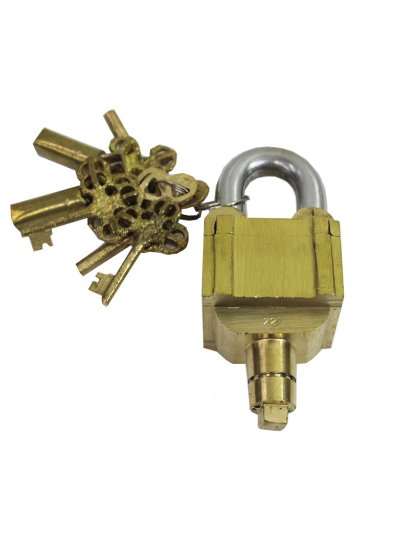Latas Brass 6 Key (3 Keys x 2) Square Trick Puzzle Padlock - Image 1