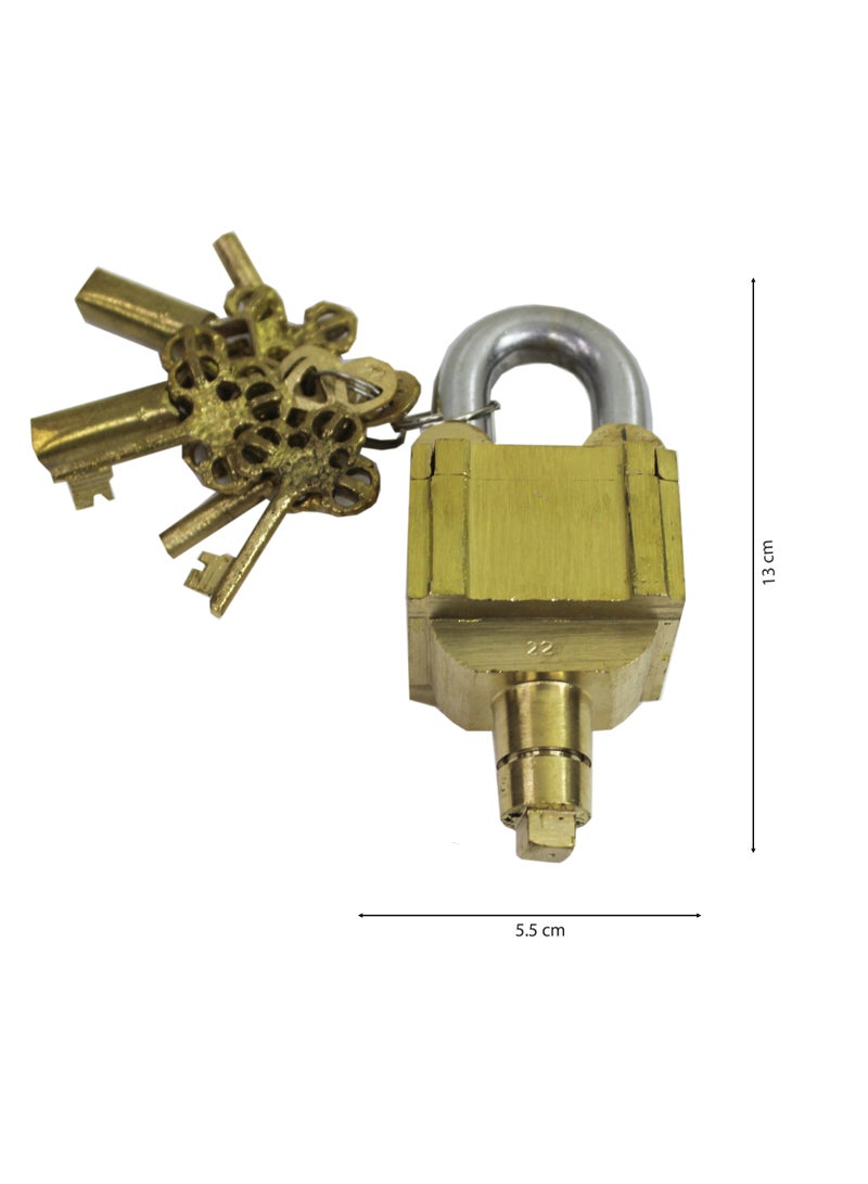 Latas Brass 6 Key (3 Keys x 2) Square Trick Puzzle Padlock - Image 2
