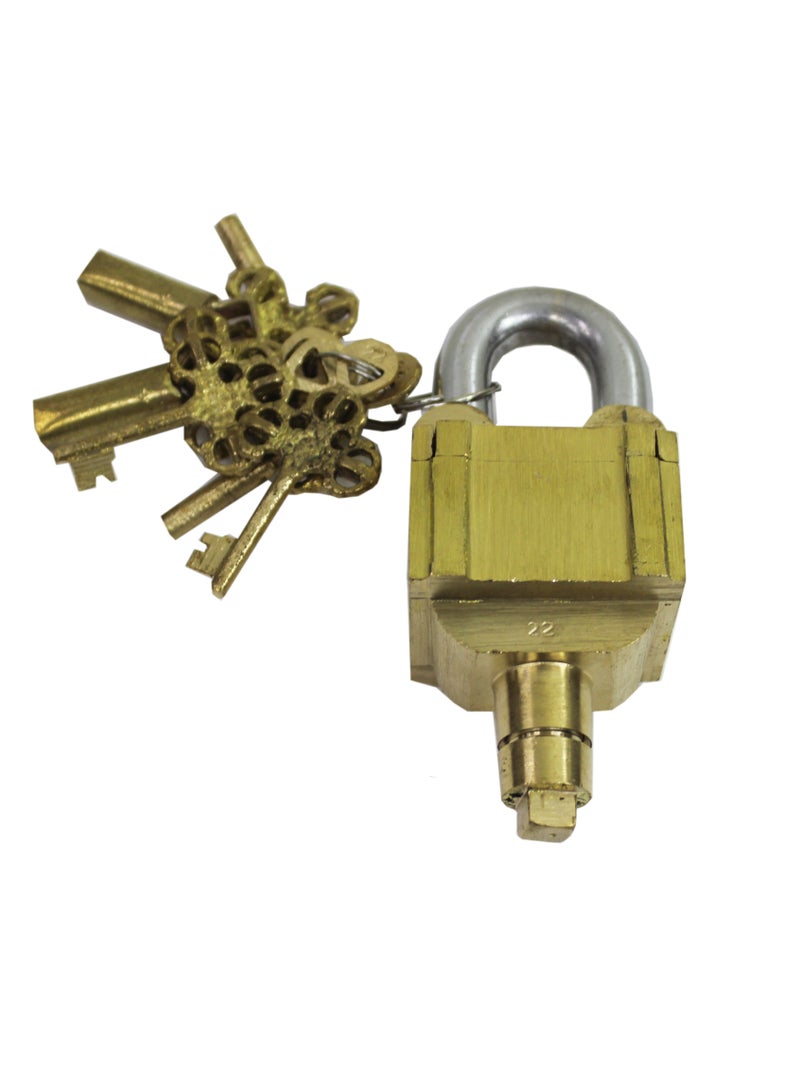 Latas Brass 6 Key (3 Keys x 2) Square Trick Puzzle Padlock - Image 3