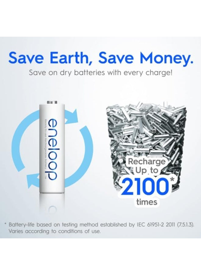 Panasonic Eneloop AA Rechargeable Batteries – Pre-Charged Ni-MH Batteries, Long Lasting, Low Self-Discharge, Pack of 2 - Image 3