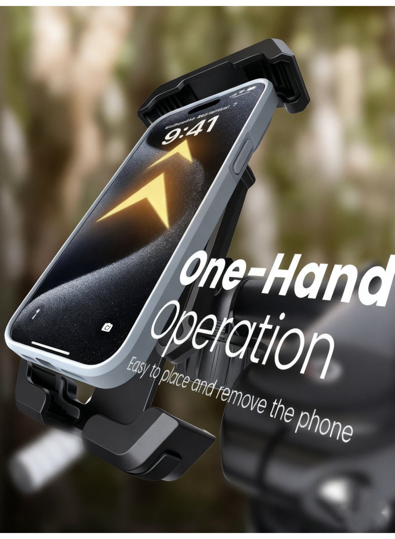 2025 New Upgraded Bike Phone Holder Handlebar - 1S Quick Install, Motorcycle Phone Mount, Bicycle Phone Holder fit Large Phone Case for iPhone Samsung, Dirt Scooter Mini Bike Accessories - Image 4